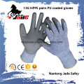 13G PU recubierto Corte guante de mano resistente a nivel de grado 3 y 5